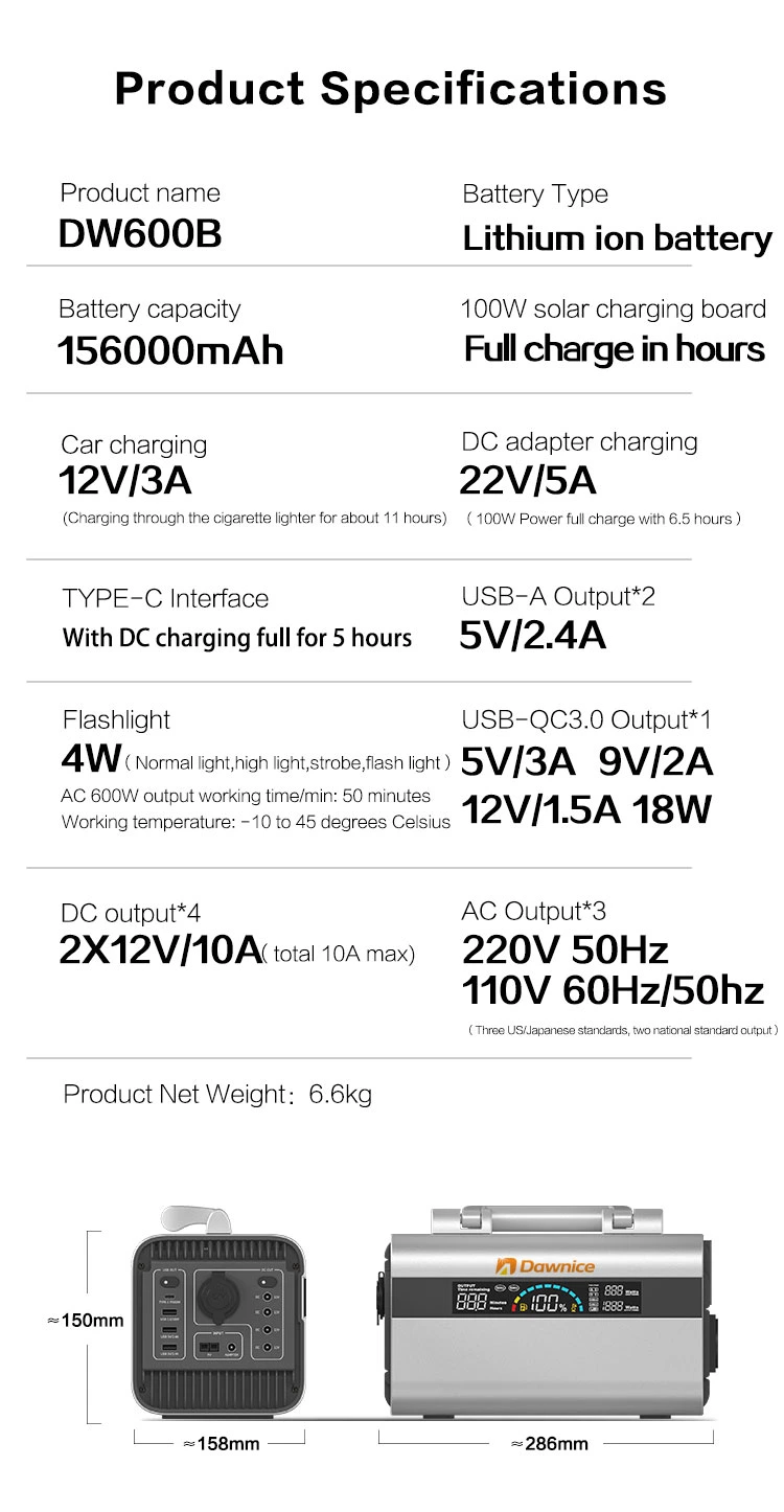 230 V 500wh 600W 1000wh Powerstation 1500 Watts 2kw 2000wh 200000mAh Power Bank Solar UPS Power Station